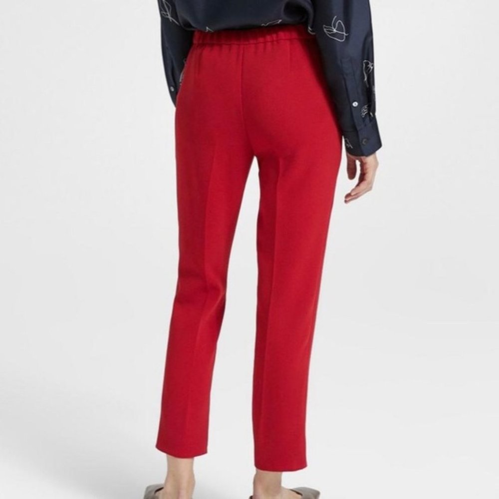 THEORY | Basic Pull-On Pant in Red Crepe